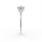 18K White Gold Round Diamond Ring — SIDE