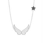vimg:FJ6482|vimg:FJ3365|vimg:FJ3374|vimg:FJ3336|vimg:FJ3326|vimg:FJ3323|18K Wings Round Diamond Pendant — FRONT