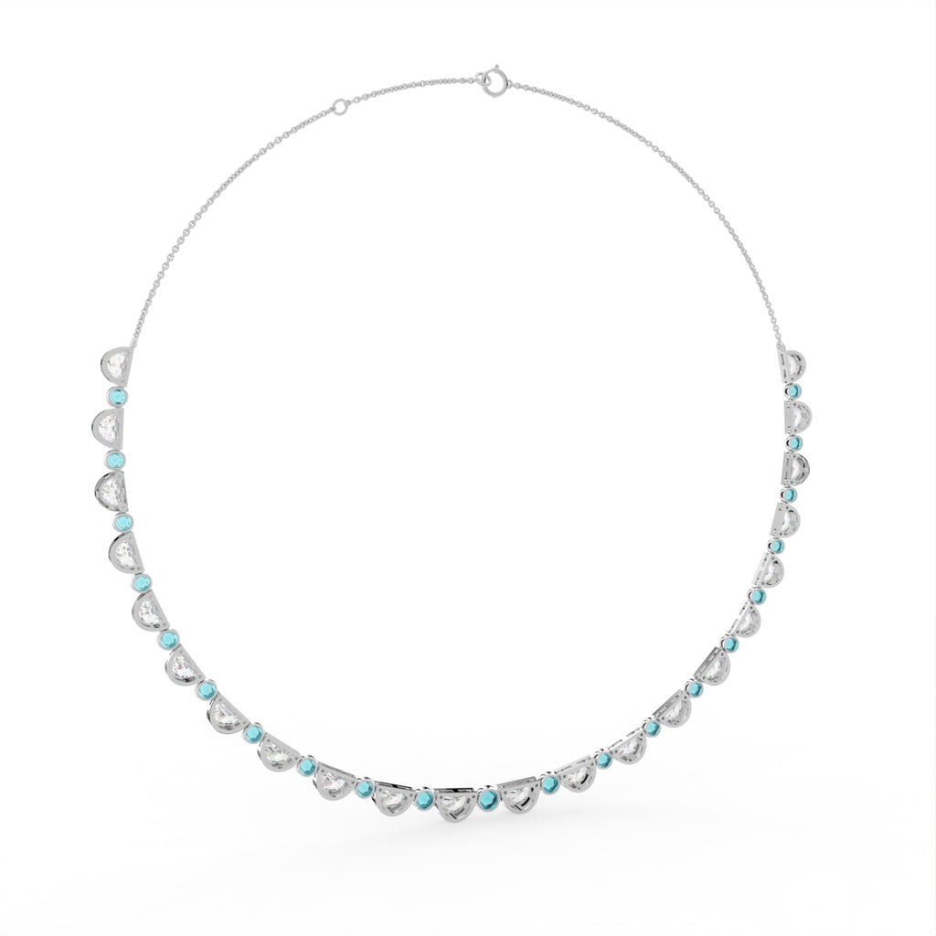 Sterling Silver Diamond Necklace — FRONT/BACK