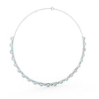 Sterling Silver Diamond Necklace — FRONT/BACK