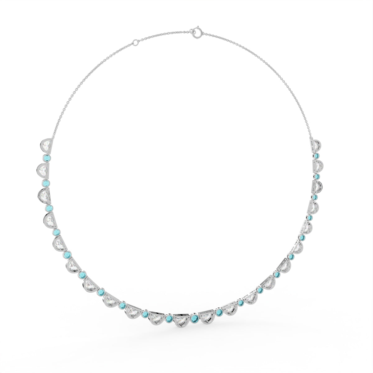 Sterling Silver Diamond Necklace — FRONT/BACK