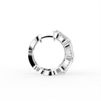 14K White Gold Pave Diamond Hoop Earrings — SIDE VIEW