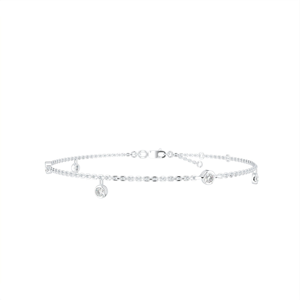 18K Gold Round Diamond Bracelet — TOP