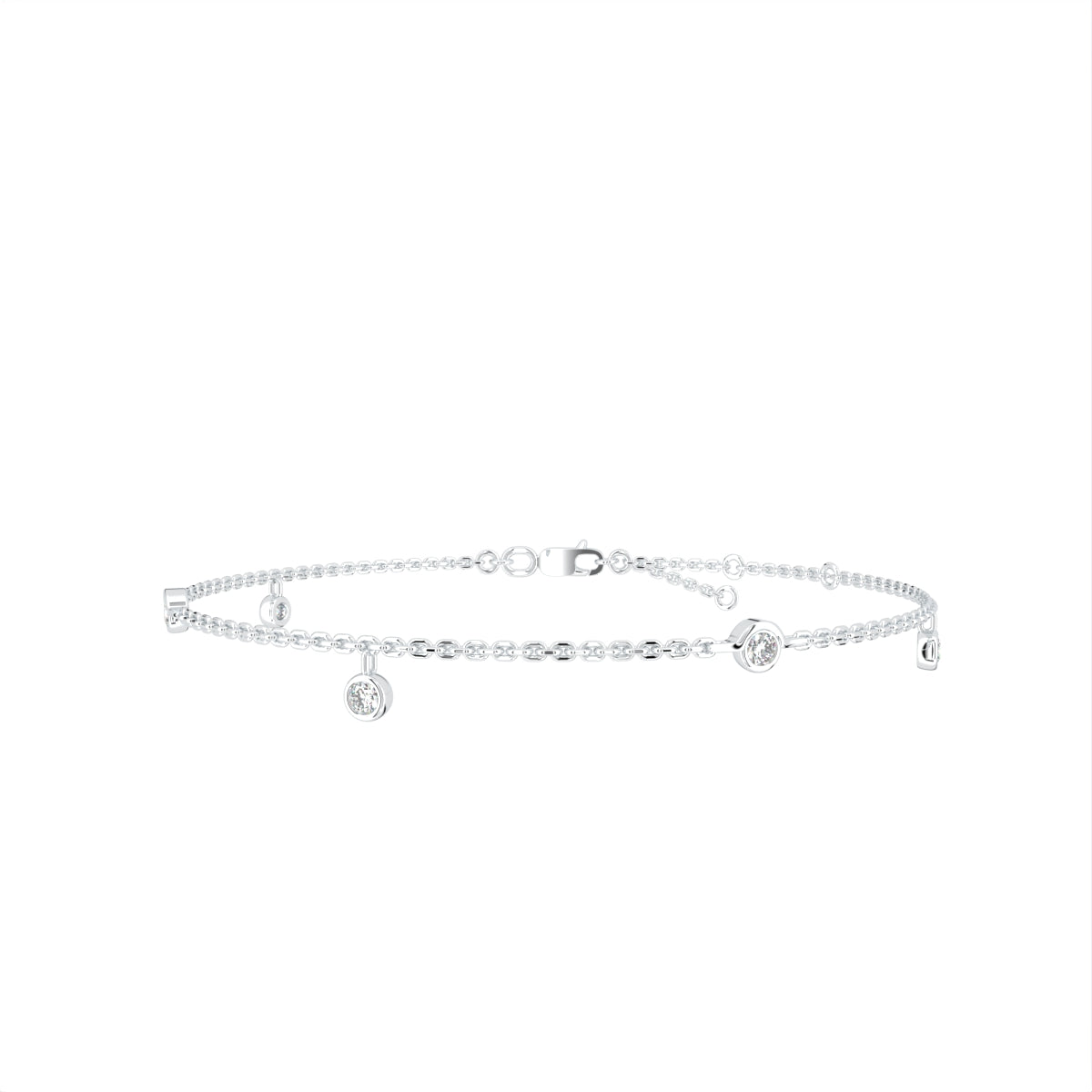 18K Gold Round Diamond Bracelet — TOP