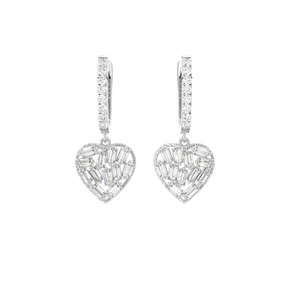 18K Bezel Diamond Drop Earrings — TOP