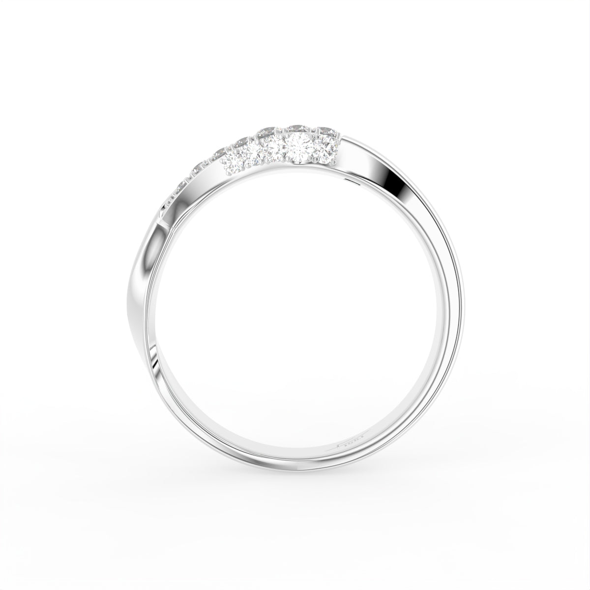 18K Bespoke Baguette Diamond Pave Ring — FRONT