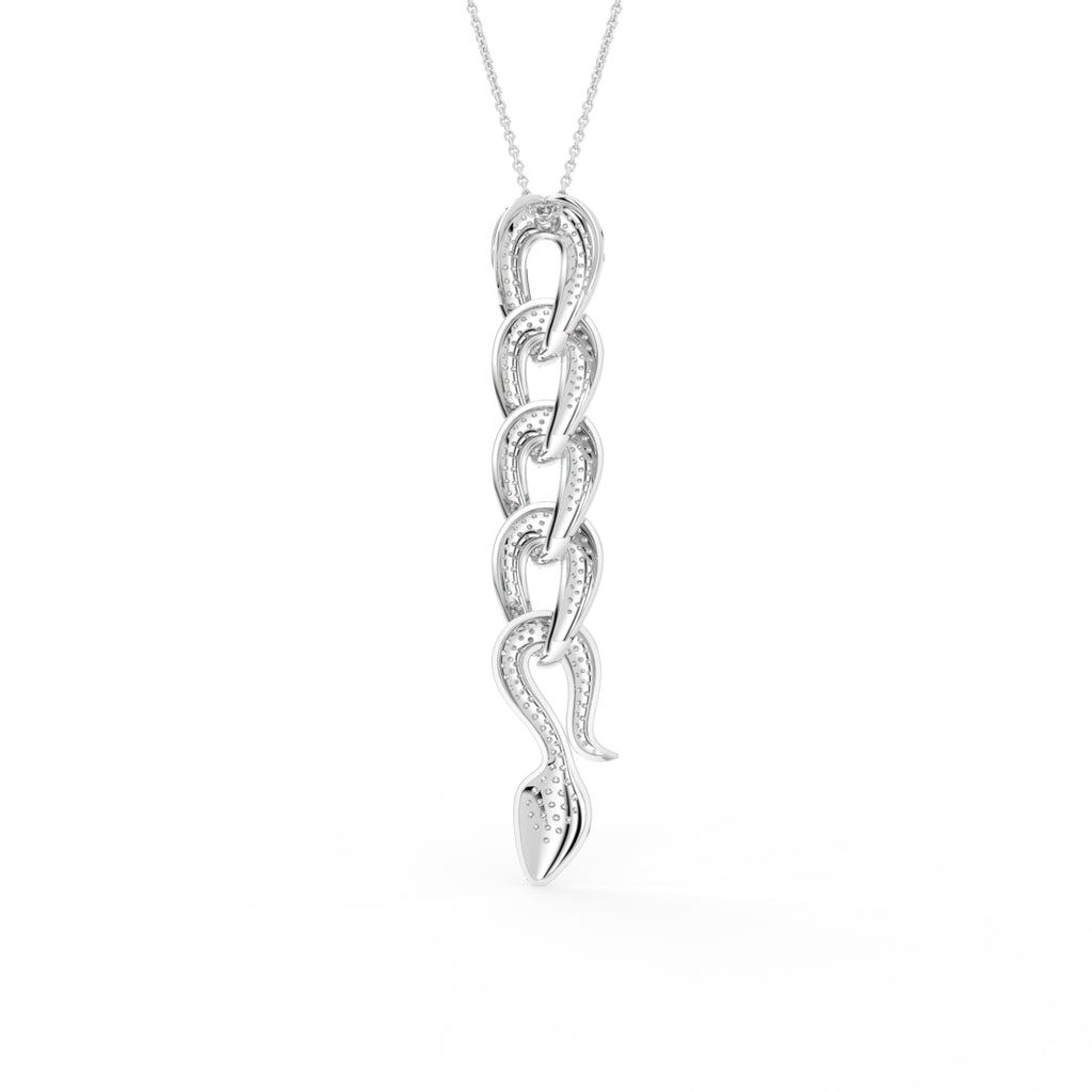 18K Bespoke Snake Diamond Pendant — BACK