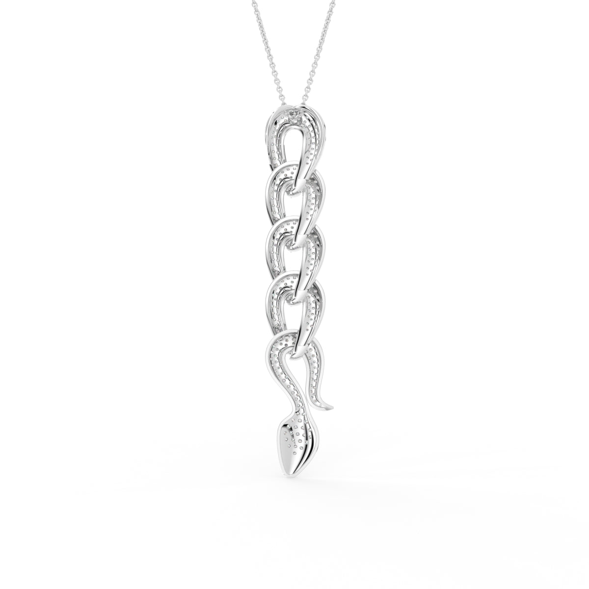 18K Bespoke Snake Diamond Pendant — BACK