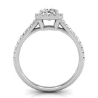 18K Halo Round Diamond Ring — FRONT