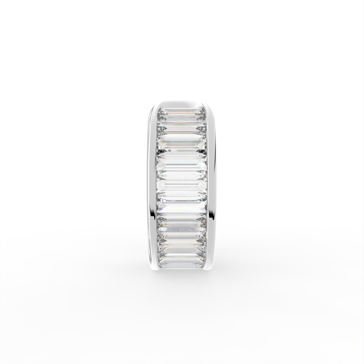 18K Baguette Diamond Piercing Earrings — BACK