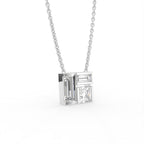 18K Baguette Diamond Pendant — 3D VIEW