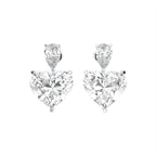 18K Pear Heart Diamond Drop Earrings — TOP