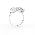 18K Trilogy Emerald-Cut Diamond Ring — 3D VIEW