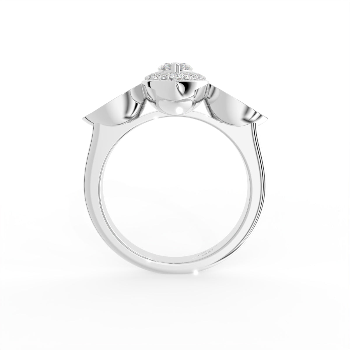 vimg:FJ5236|vimg:FJ5342|14K Halo Marquise Diamond Ring — FRONT