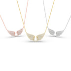 18K Angel Wings Pave Diamond Pendant — 3 COLOR