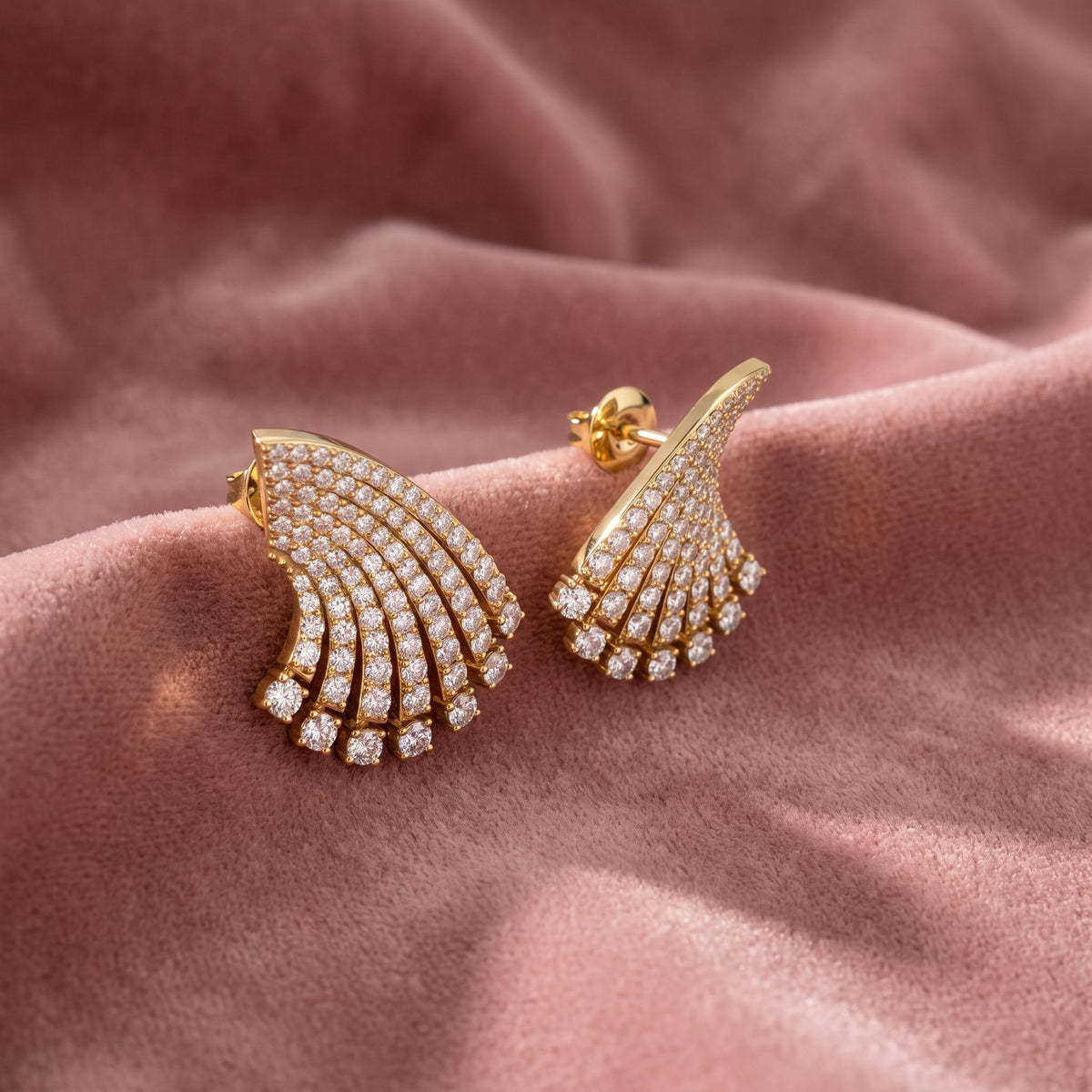18K Lab Grown Diamond Earrings — AI cloth, in-house
