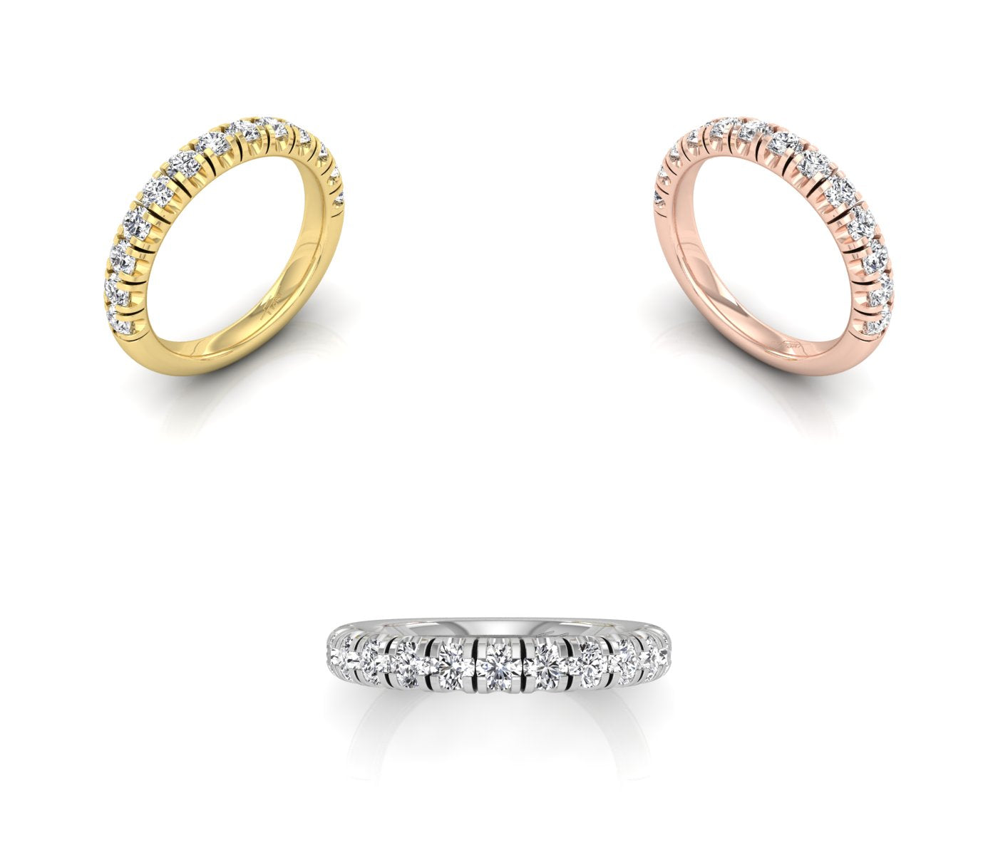vimg:FJ3713|vimg:FJ3722|vimg:FJ3723|vimg:FJ7076|14K Rose Gold Round Diamond Eternity Ring — 3 COLOR