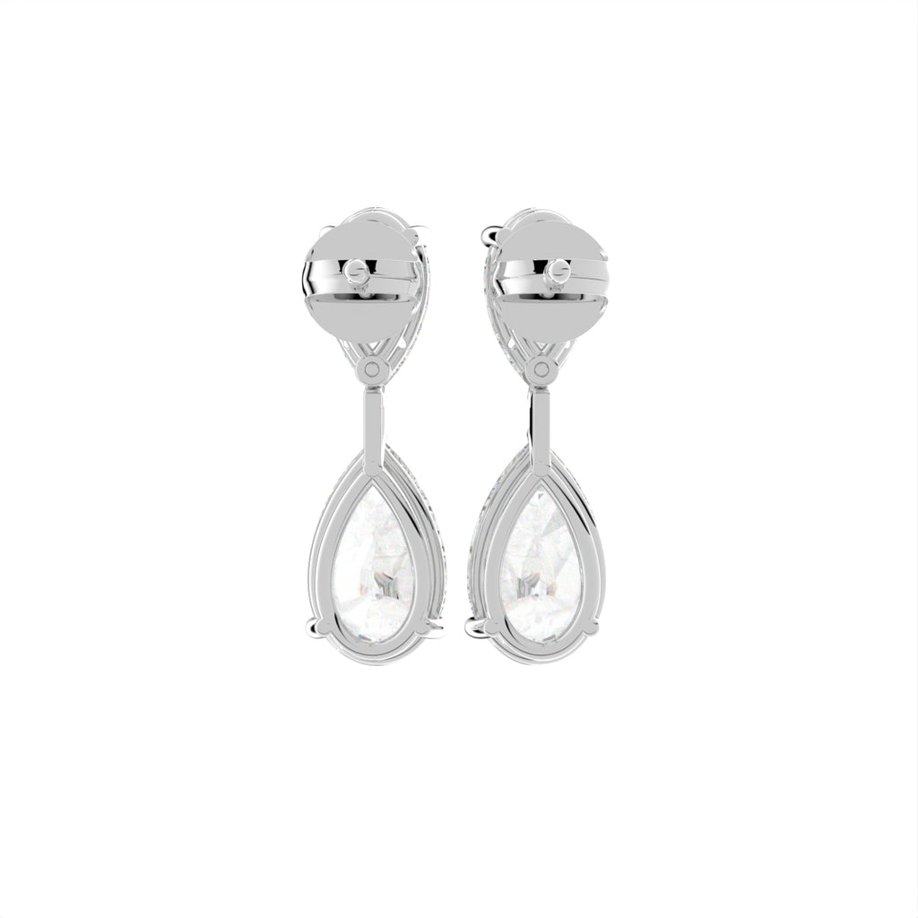 18K Diamond Drop Earrings — BACK