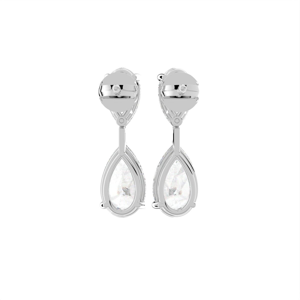 18K Diamond Drop Earrings — BACK
