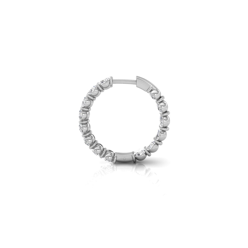 18K Diamond Hoop Earrings — SIDE VIEW