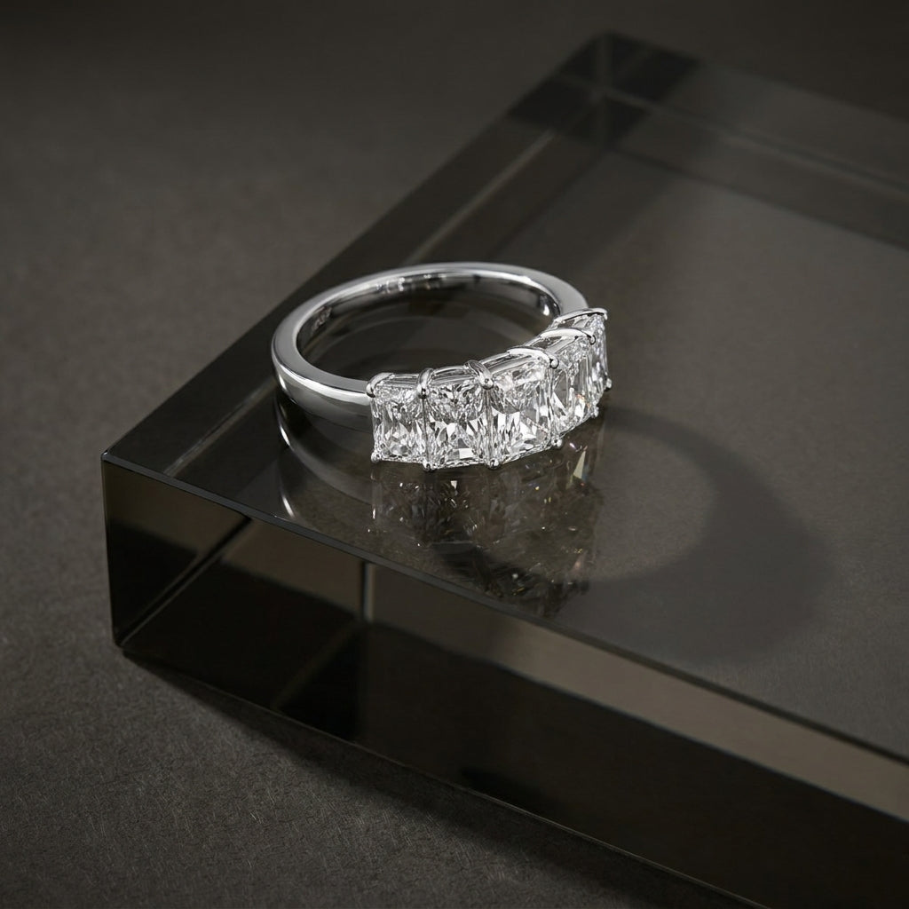14K Yellow Gold Bespoke Radiant Diamond Ring