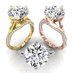 18K Solitaire Round Diamond Engagement Ring — 3 COLOR