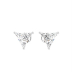 18K Triangle Solitaire Diamond Earrings — TOP