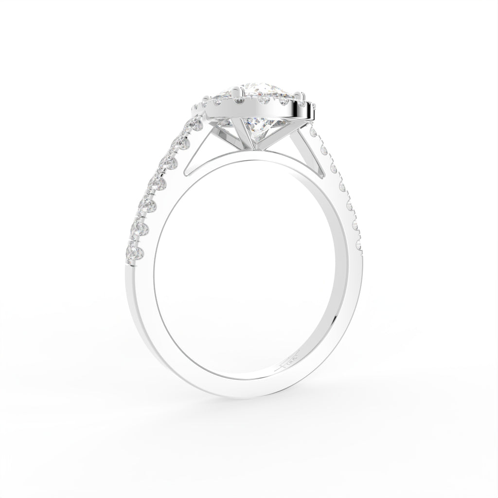 vimg:Z00240|18K Halo Cushion Diamond Ring — 3D VIEW