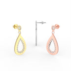 Sterling Silver Diamond Earrings — 3 COLOR