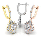 18K Drop Diamond Earrings — 3 COLOR