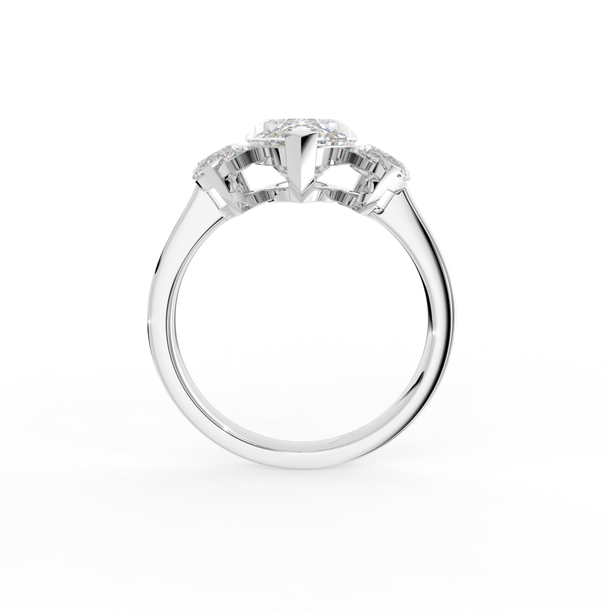 18K Trilogy Marquise Diamond Ring — FRONT