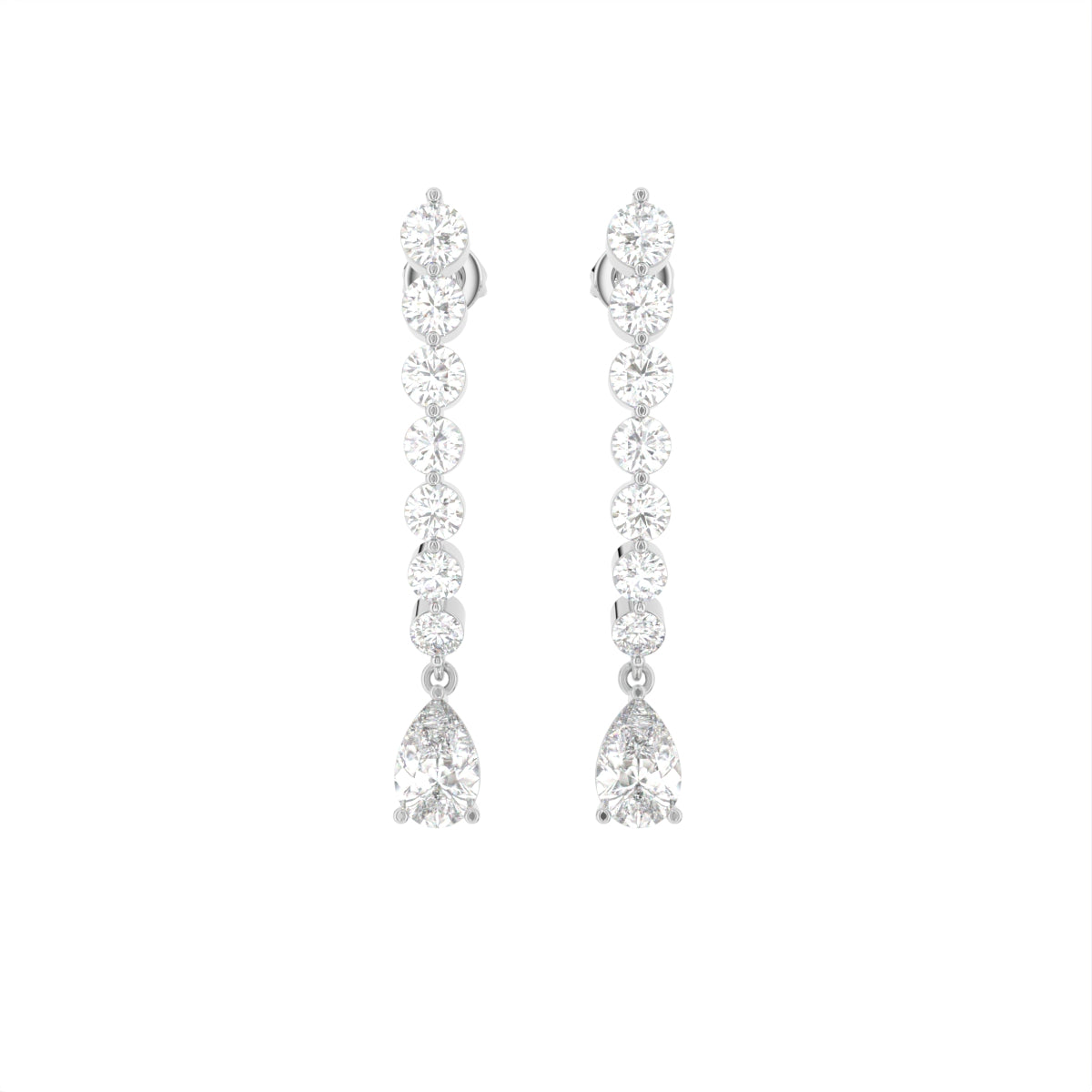 18K Pear Diamond Drop Earrings — TOP