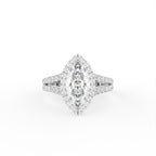 18K Halo Marquise Diamond Engagement Ring — TOP