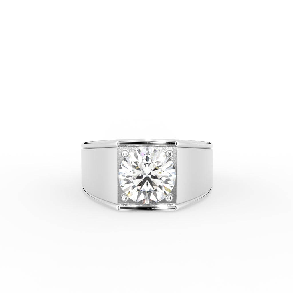 Platinum Solitaire Round Diamond Ring — TOP