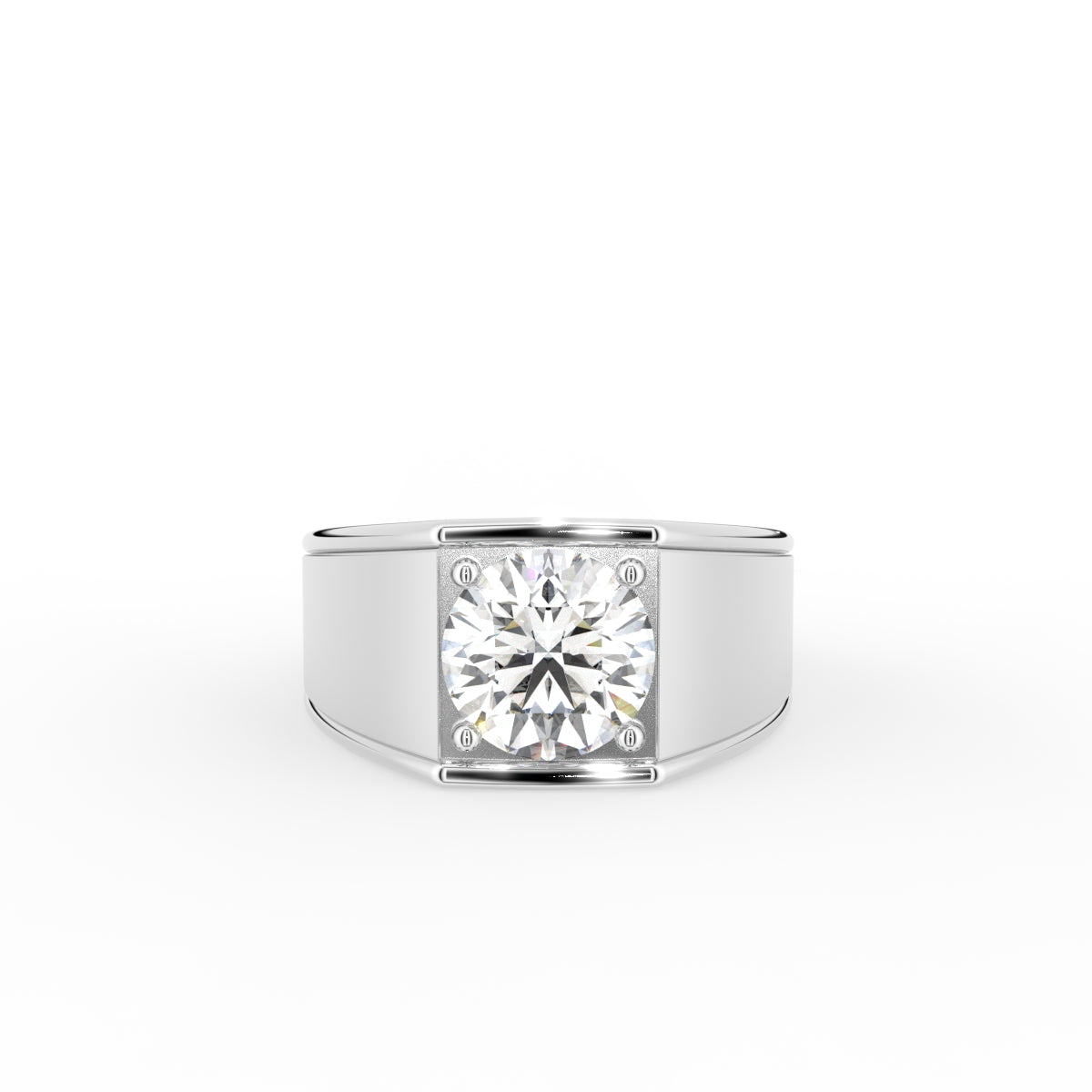 Platinum Solitaire Round Diamond Ring — TOP