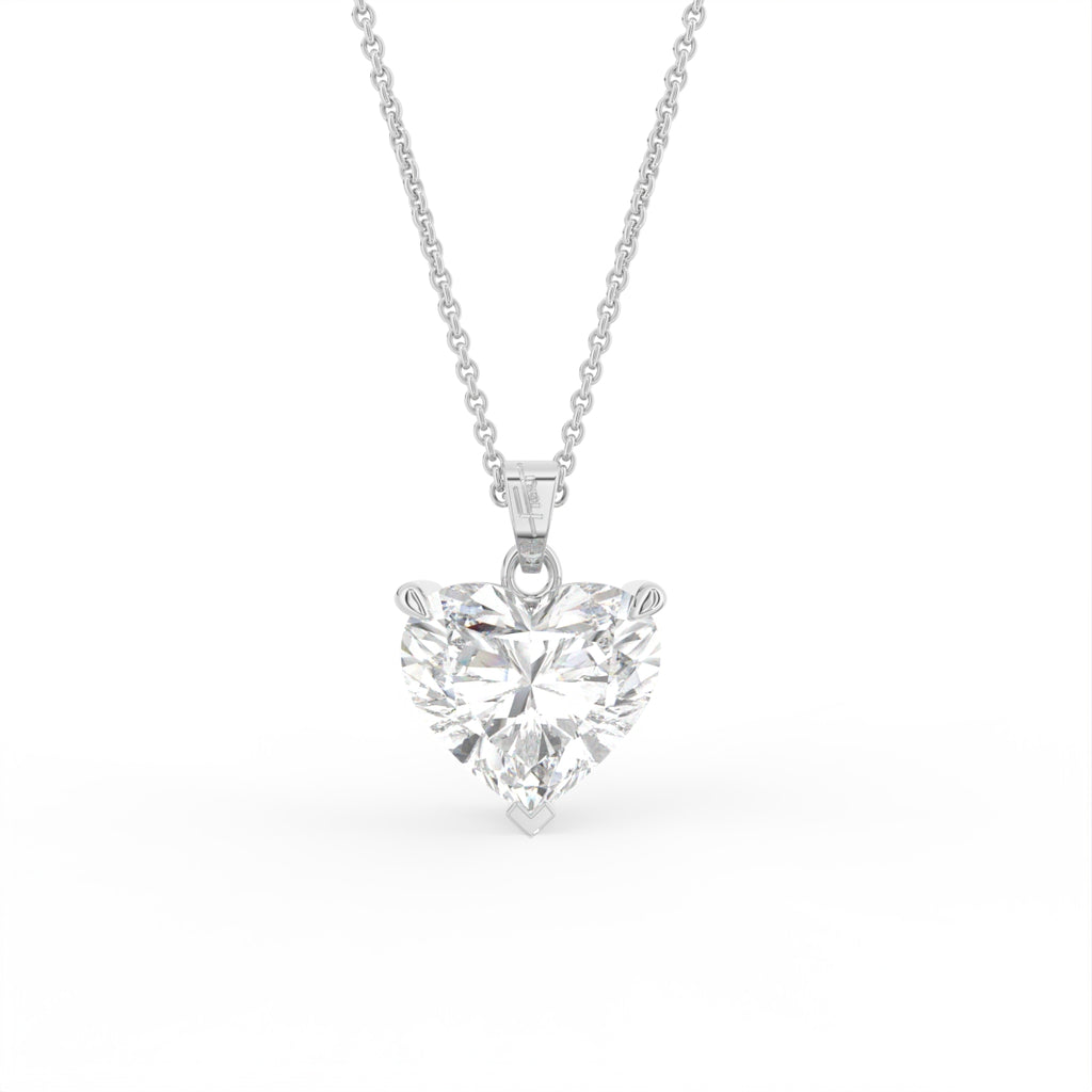 18K Solitaire Diamond Pendant — FRONT