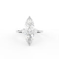 18K Pear Cluster Diamond Ring — TOP