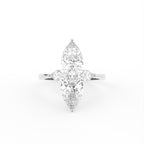18K Pear Cluster Diamond Ring — TOP