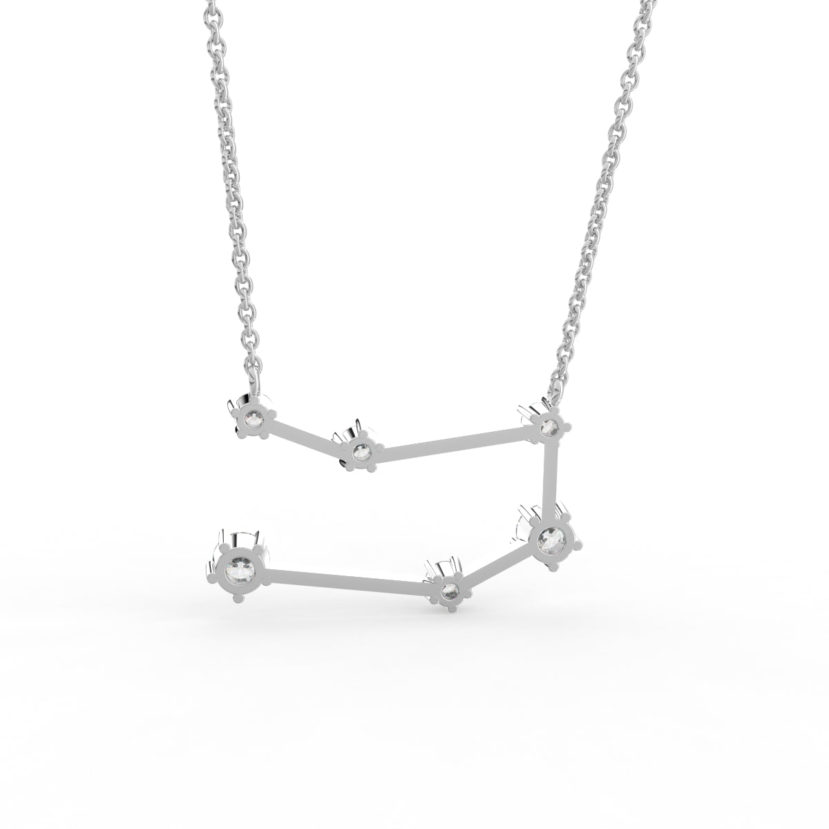 18K Rose Gold Constellation Round Diamond Pendant — BACK