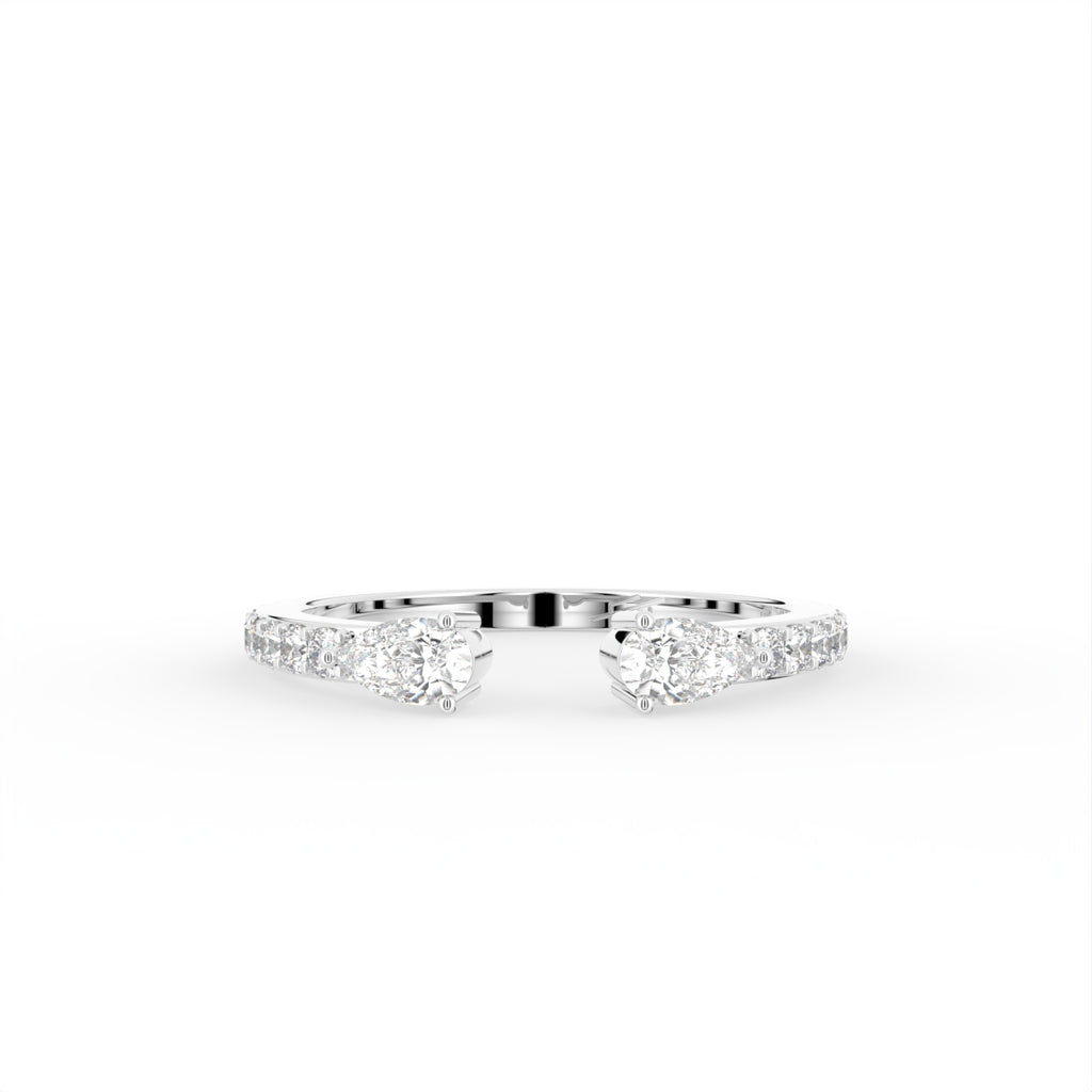 18K Bespoke Pear Diamond Ring — TOP