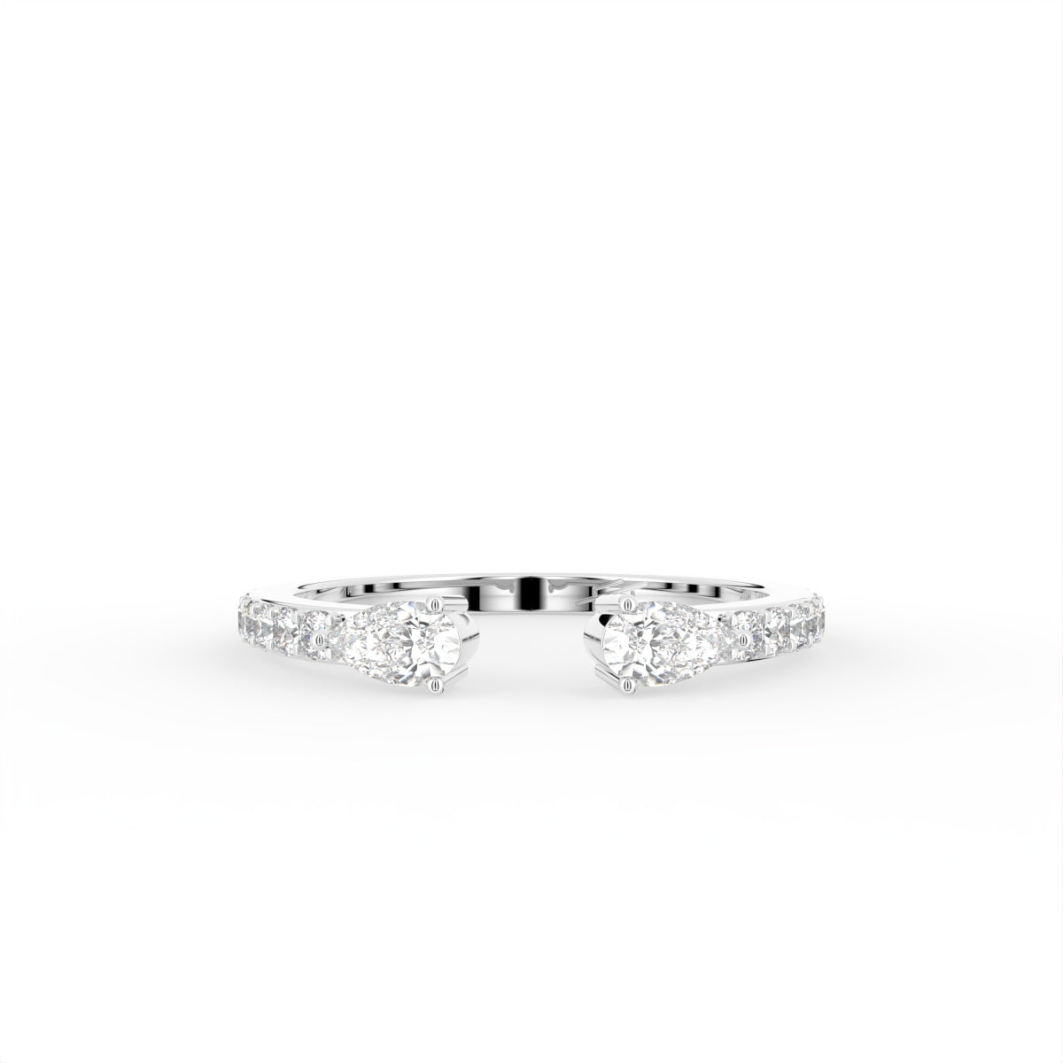 18K Bespoke Pear Diamond Ring — TOP