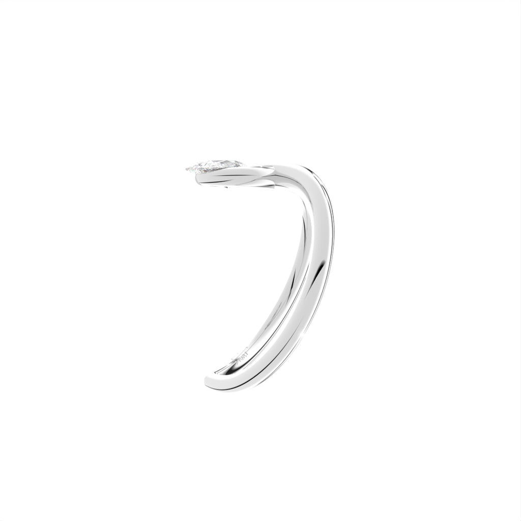 18K Rose Gold Pear Diamond Ring — SIDE