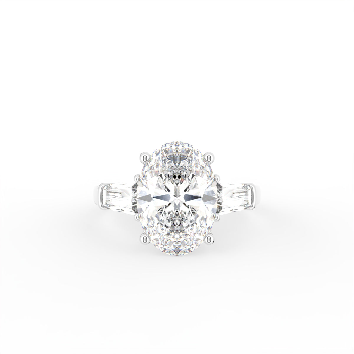 vimg:Z00313|18K Trilogy Oval Diamond Ring — TOP