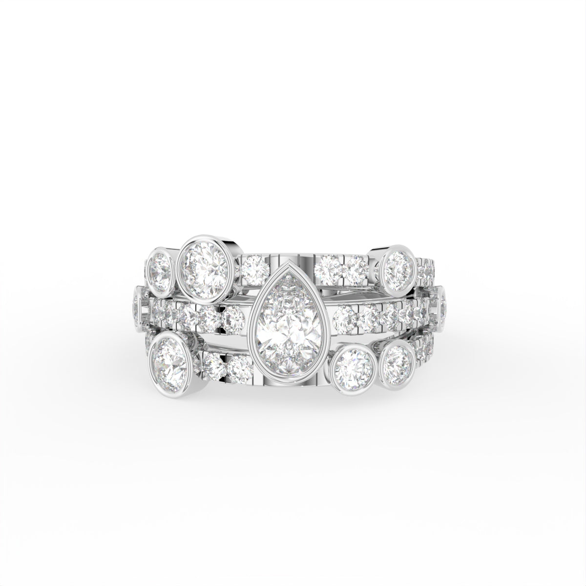 Sterling Silver Diamond Ring — TOP