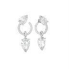 18K Pear Diamond Drop Earrings — 3D VIEW