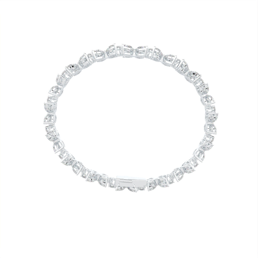14K White Gold Marquise Diamond Bracelet — FRONT