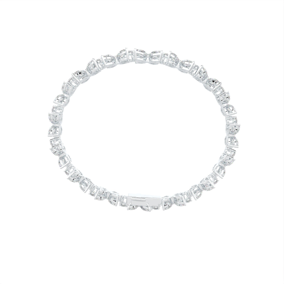 14K White Gold Marquise Diamond Bracelet — FRONT