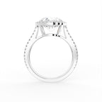 18K Halo Round Diamond Engagement Ring — FRONT