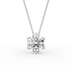 18K Round Solitaire Diamond Pendant — FRONT