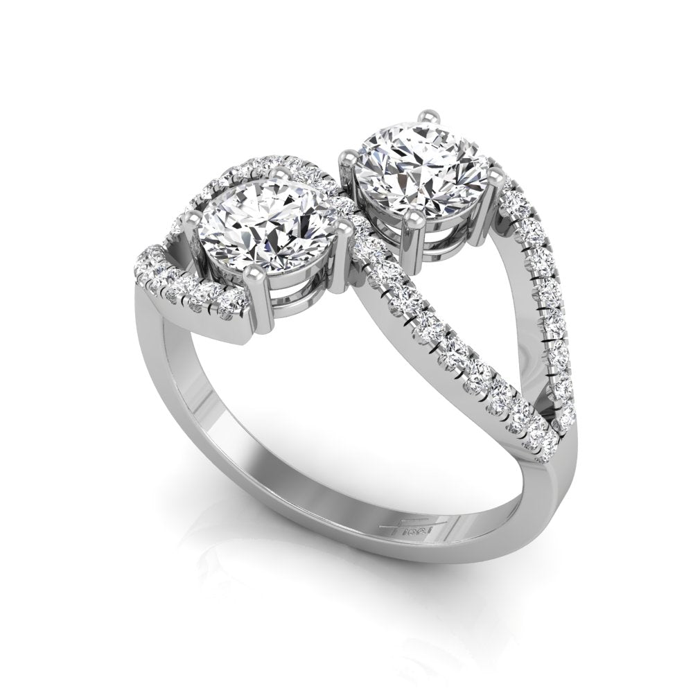 18K Bespoke Round Diamond Ring — 3D VIEW